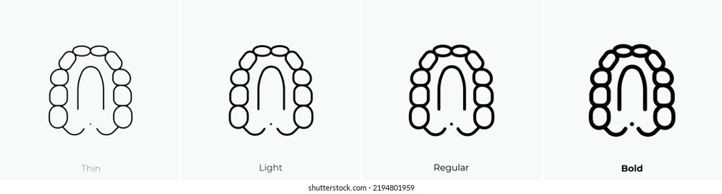 orthodontic icon. Thin, Light Regular And Bold style design isolated on white background