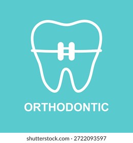 Ilustración vectorial de Plantilla de Anuncio de concepto de logotipo de ortodoncia. Salud dental.