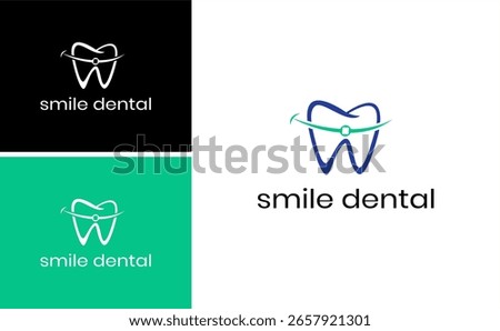 Orthodontic Logo Design Vector .Tooth Symbol for Orthodontic Clinic Dentist Care Health Smile Hygiene Treatment Implant Modern Medical Graphic Illustration Template Clean Identity
