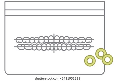 Orthodontic rubber bands, oral care , tooth, orthodontic - flat illustration 