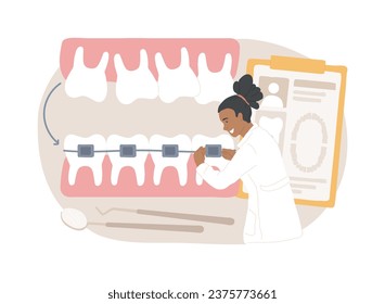 Orthodontic services isolated concept vector illustration. Orthodontic clinic department, family dentistry, dental appliance, oral hygiene, teeth center, stomatology service vector concept.