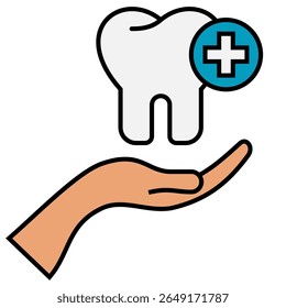 Orthodontic Treatment filled outline isolated on white