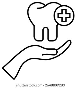 Orthodontic Treatment outline icon	isolated on white