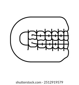 orthodontics dental care line icon vector. orthodontics dental care sign. isolated contour symbol black illustration