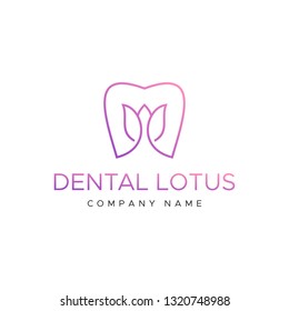 Orthodontics And Dentistry Logo With A Lotus And A Tooth Icon