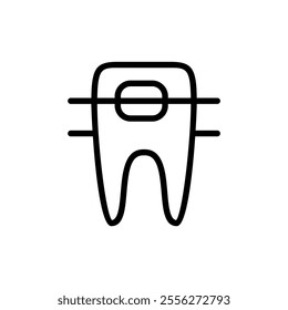 Orthodontics icon in thin line style vector illustration graphic design