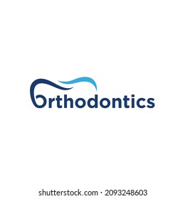 Orthodontics text typography, dental logo design inspiration