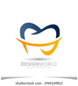 Orthodontics vector logo design template.