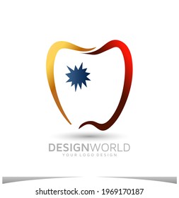 Orthodontics vector logo design template.