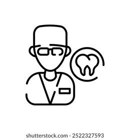 Ícone Orthodontist Outline, ilustração de vetor