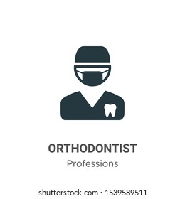 Orthodontist vector icon on white background. Flat vector orthodontist icon symbol sign from modern professions collection for mobile concept and web apps design.