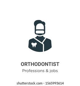 Orthodontist vector icon on white background. Flat vector orthodontist icon symbol sign from modern professions collection for mobile concept and web apps design.