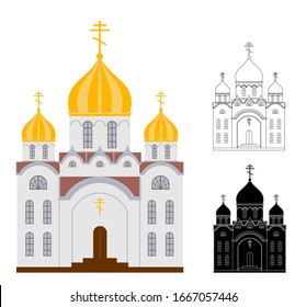 Religious Churches Temples Set Religion Design Stock Vector (royalty 