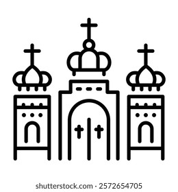 Orthodox church icon in linear style 