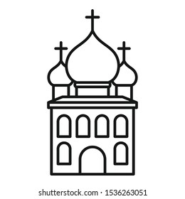 Orthodox church icon. Outline orthodox church vector icon for web design isolated on white background