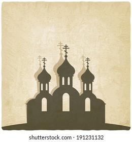 Orthodox church old background - vector illustration. eps 10