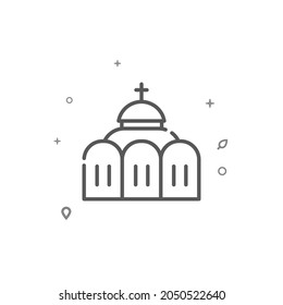 Orthodox church simple vector line icon. Building symbol, pictogram, sign isolated on white background. Editable stroke. Adjust line weight.