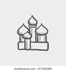 Orthodox church sketch icon for web, mobile and infographics. Hand drawn vector dark grey icon isolated on light grey background. Orthodox church sketch icon for web, mobile and infographics. Hand drawn vector dark grey icon isolated on light grey background.