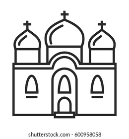Orthodox church vector icon in simple outline style. This icon are perfect for your websites and applications.