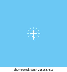 Orthodox cross in the blue sky