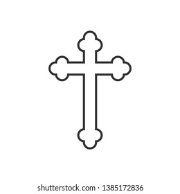 Orthodox cross icon. Flat design. Vector illustration.
