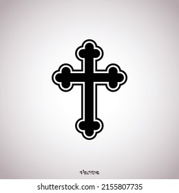 Orthodox cross icon. Flat design. Vector illustration.