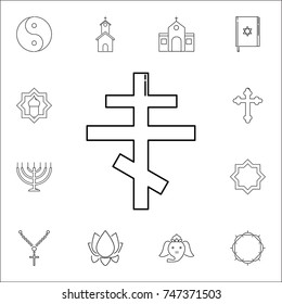 Orthodox cross icon. Set of religion icons. Web Icons Premium quality graphic design. Signs, outline symbols collection, simple icons for websites, web design, mobile app on white background