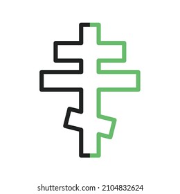 Imagen vectorial de icono de la Cruz Ortodoxa. También se puede usar para el Carnaval. Adecuado para aplicaciones móviles, aplicaciones web y medios impresos.