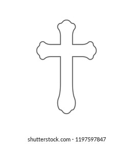 Orthodox cross. Outline. Vector.