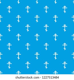 Orthodox cross pattern vector seamless blue repeat for any use