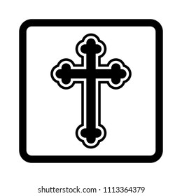 Orthodox cross vector icon.