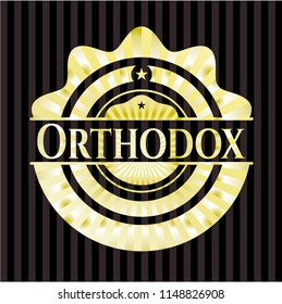 Orthodox gold badge or emblem
