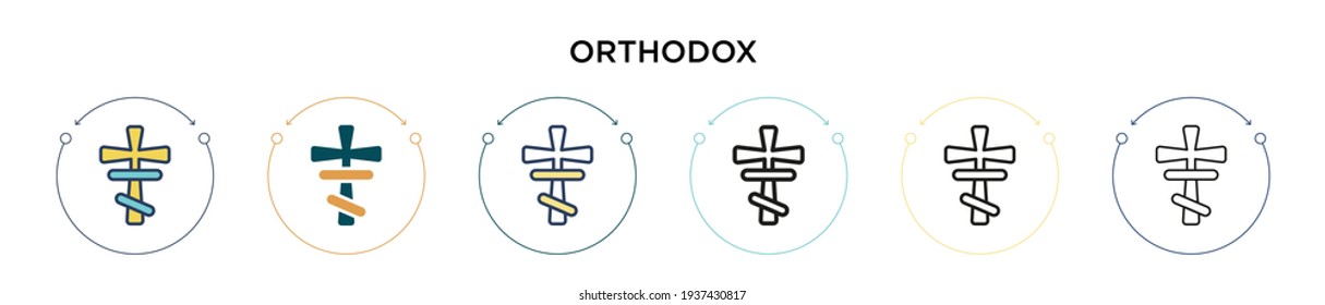 Orthodox icon in filled, thin line, outline and stroke style. Vector illustration of two colored and black orthodox vector icons designs can be used for mobile, ui, web