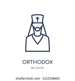 orthodox icon. orthodox linear symbol design from Religion collection. Simple outline element vector illustration on white background.