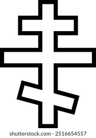 Icono ortodoxo. Diseño de estilo lineal delgado aislado sobre fondo blanco