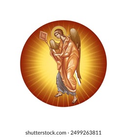 Orthodox illustration of an Angel in Byzantine style 