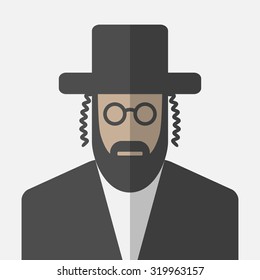 Orthodox jew. Flat icon