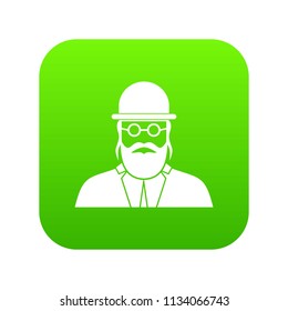 Orthodox jew icon digital green for any design isolated on white vector illustration