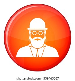 Orthodox jew icon in red circle isolated on white background vector illustration