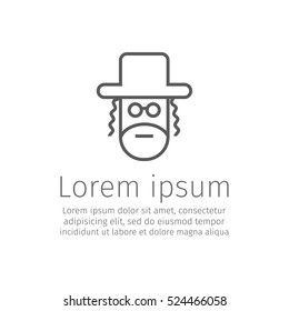 Orthodox jew line icon. Vector illustration.
