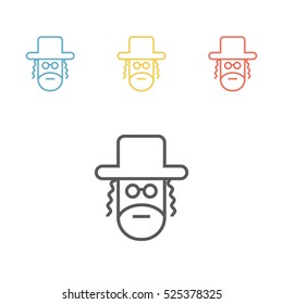 Orthodox Jew Line Icon. Vector Illustration.