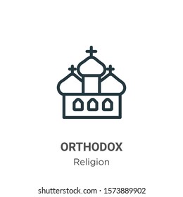 Orthodox outline vector icon. Thin line black orthodox icon, flat vector simple element illustration from editable religion concept isolated on white background