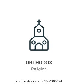 Orthodox outline vector icon. Thin line black orthodox icon, flat vector simple element illustration from editable religion concept isolated on white background