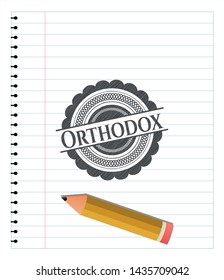 Orthodox with pencil strokes. Vector Illustration. Detailed.