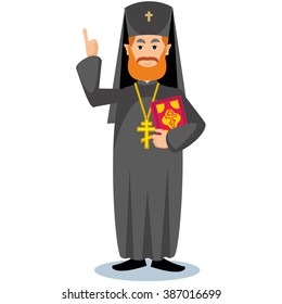 orthodox priest with bible
