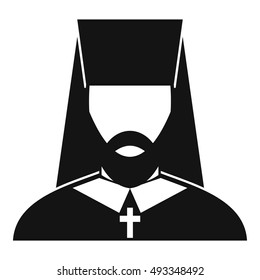 Orthodox priest icon in simple style on a white background vector illustration