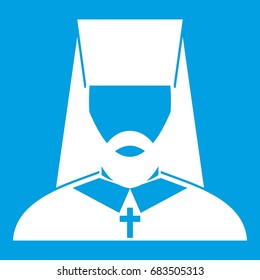 Orthodox priest icon white