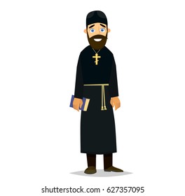 Orthodox priest. Vector illustration in a flat style.