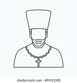 Orthodox priest Vector illustration. Religion icon. Silhouette. Flat style.