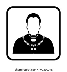 Orthodox priest Vector illustration. Religion icon. Silhouette. Flat style.